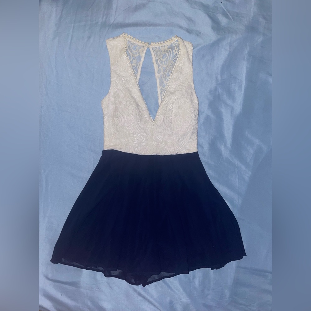 A’GACI White and Marine blue Jumpsuit. Size S